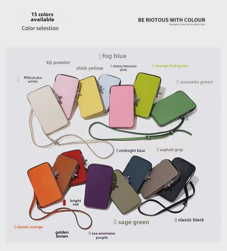 Women's Genuine Leather Palm Pattern Mini Crossbody Phone Bag