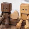 Car Dashboard Statue Creative Wooden Doll Shaking Feet Couple Figure Vehicle Man