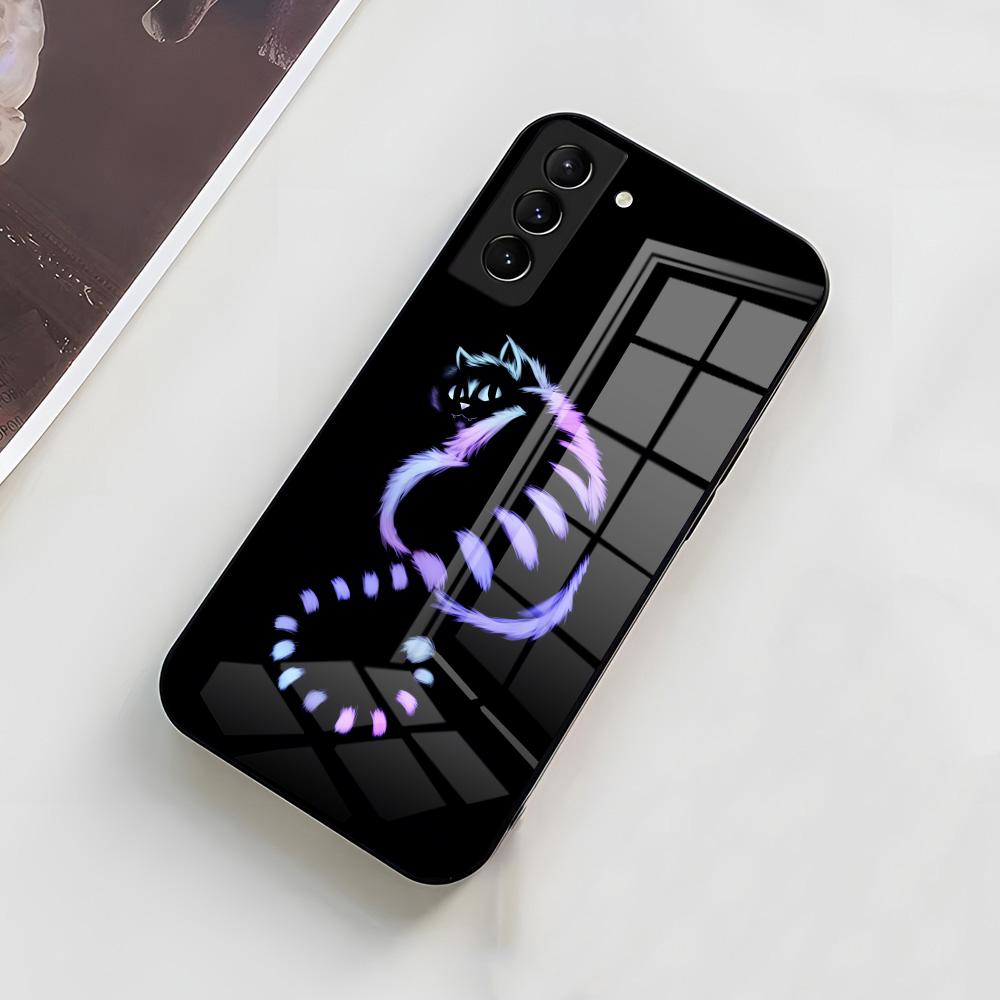 C-Cheshire Cat Cool Phone Case For Samsung A56 A36 A26 A16 A15 A25 A35 A55 A14 A34 A24 A54 Glass Case