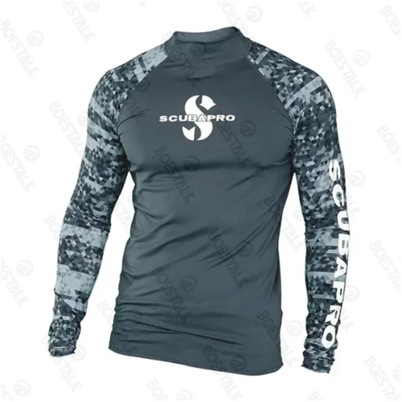 Rash Guard Manica Lunga Protezione UV per Surf, Immersioni, Nuoto, Sport Acquatici, Costume da Bagno Solare