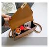 Korean Style Faux Leather Patchwork Bag for Women Stone Texture Square Shoulder Purse Casual Commuter Handbag CLE