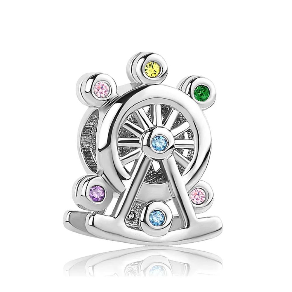 925 Silver Charm Bracelet DIY Jewelry Gift for Women with Guitar Dice Headphones Candy Pendant Fashion Accessories