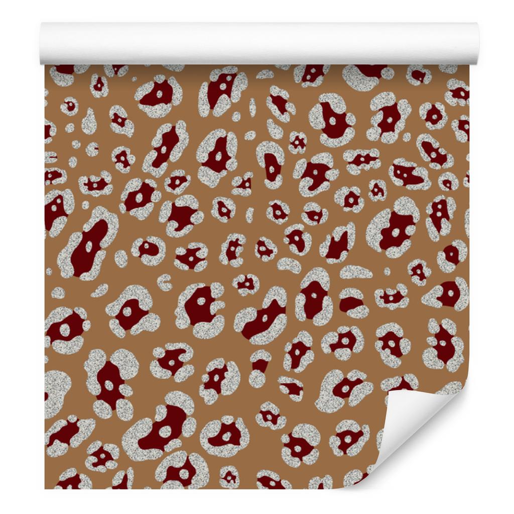 Red Velvet Leather Wallpaper Gold and Beige for Living Room and Bedroom 50x1000