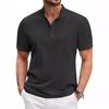 Men'S Summer Casual Collarless Short Sleeved Button Top