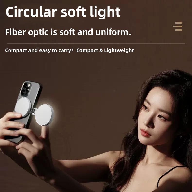 3 Color Modes Magnetic Waterproof Shockproof Foldable Selfie Light Adjustable Brightness Color Temperature Pocket Use ABS