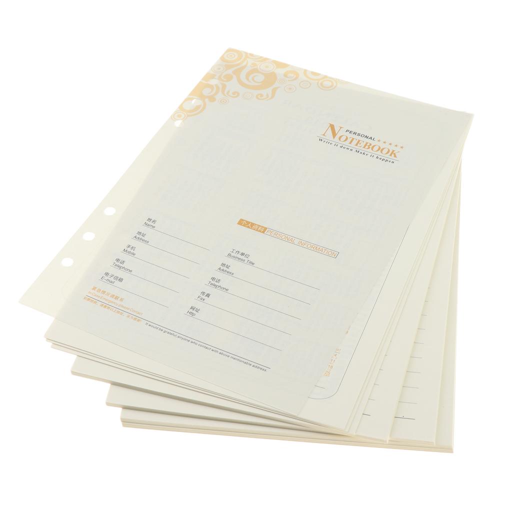 Wide Ruled Loose Leaf Filler Paper,8.19×5.59inch,6 Ring A5 Size