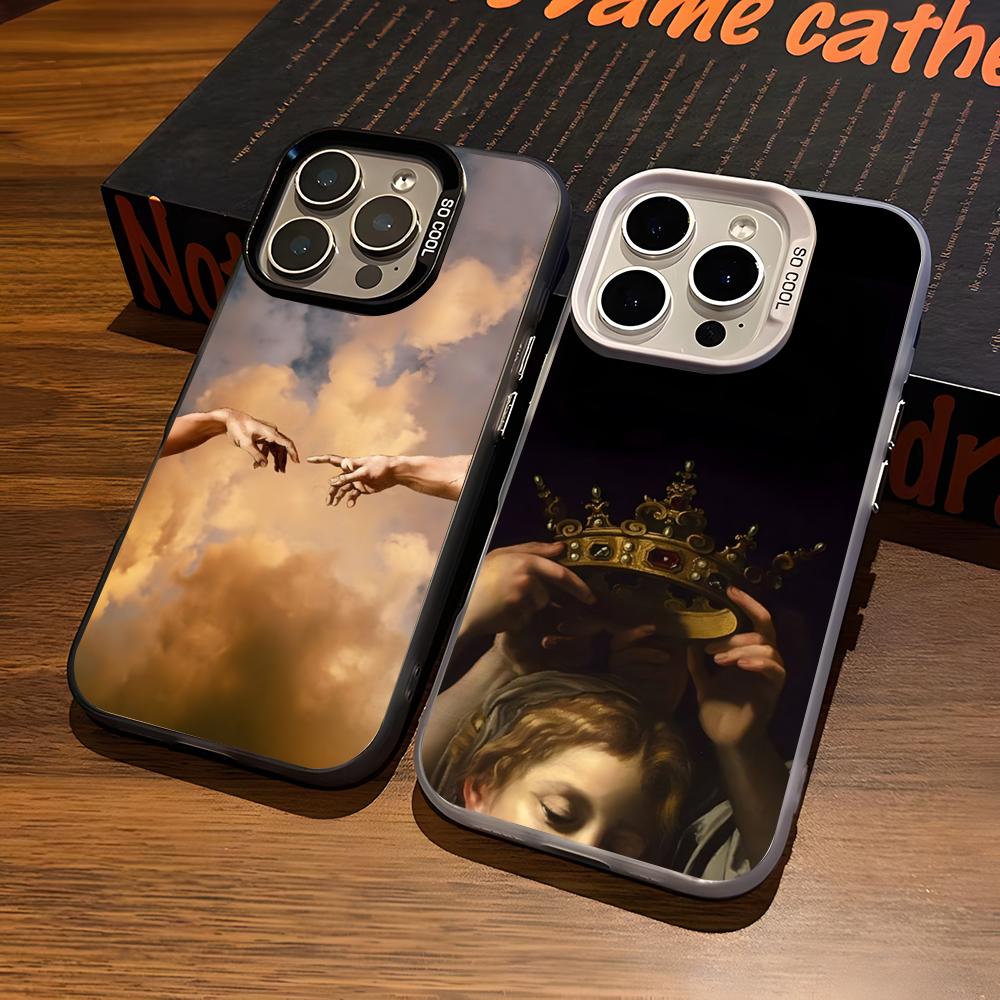 Renaissance Art Painting Phone Case For IPhone17 Air 16 15 14 Plus 13 12 11 Pro 7 8 XS Max XR Silver Black Bumper Case