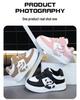 Children's Cartoon Fleece-Lined Skate Shoes: Warm, Cotton-Padded Casual Shoes for Toddlers & Young Kids.