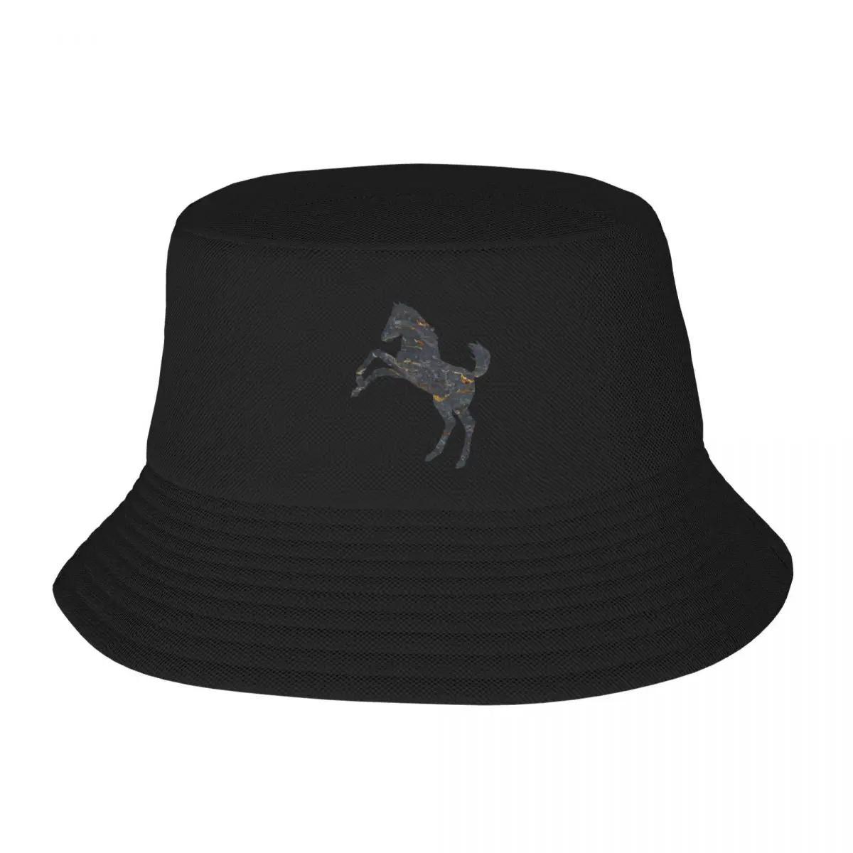 New Mustang Horse Liquid Marble Bucket Hat Birthday Hat Beach Hat Man For The Sun Caps For Women Mens