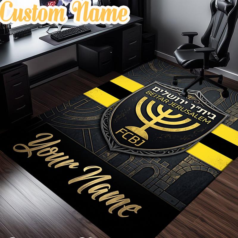 Custom Name Jerusalem Fc Logo Design  Rug, Office Rug, Chair Rug, Carpet for Living Rooms, Doormat Game Rug Home Decor Christmas Gifts