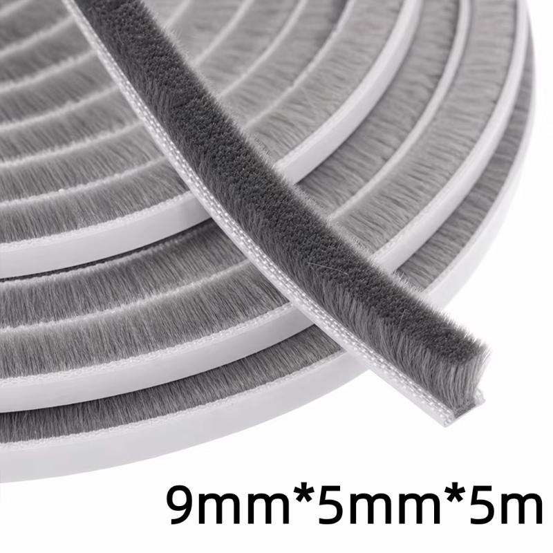 5M Brush Strip Self Adhesive Door Window Sealing Strip Home Door Window Sound Insulation Seal Film Door Swal Weather Strip