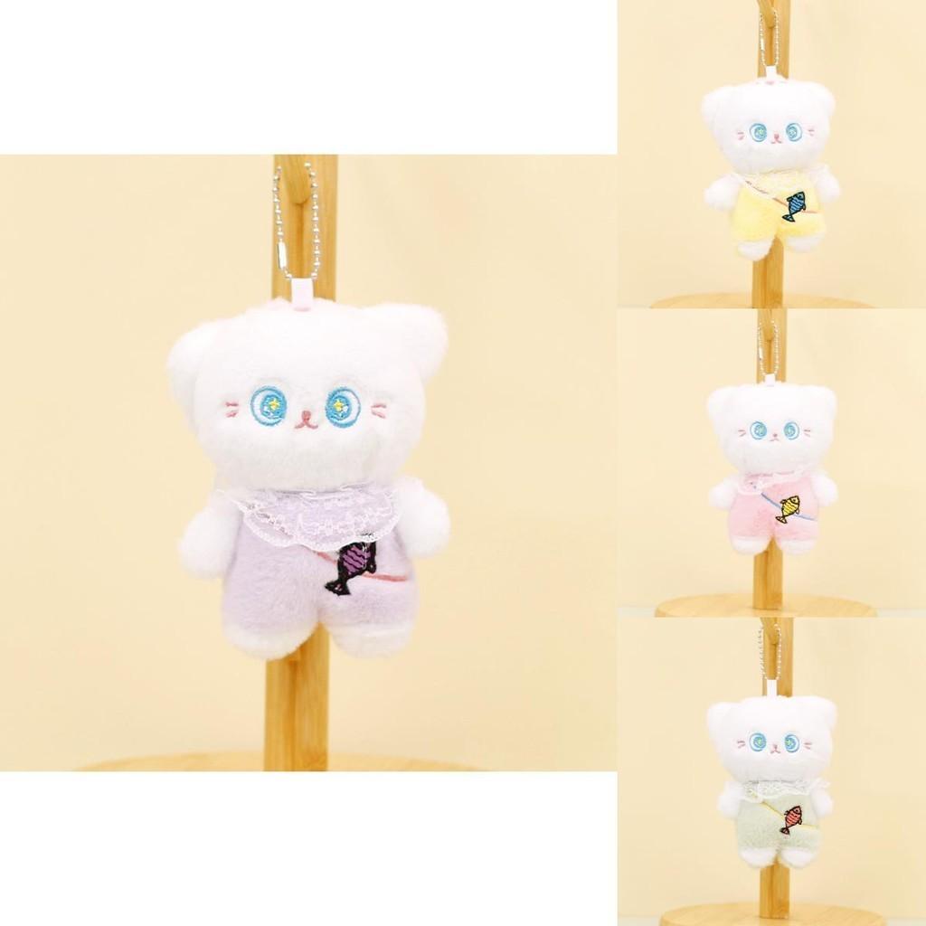 Adorable Plush Toy Cat Keychain With Short Plush And Pp Cotton Stuffing
