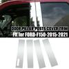 4* Car Door Trim B Pillar Posts Window Covers Chrome For Ford F150 F-150 2015-21