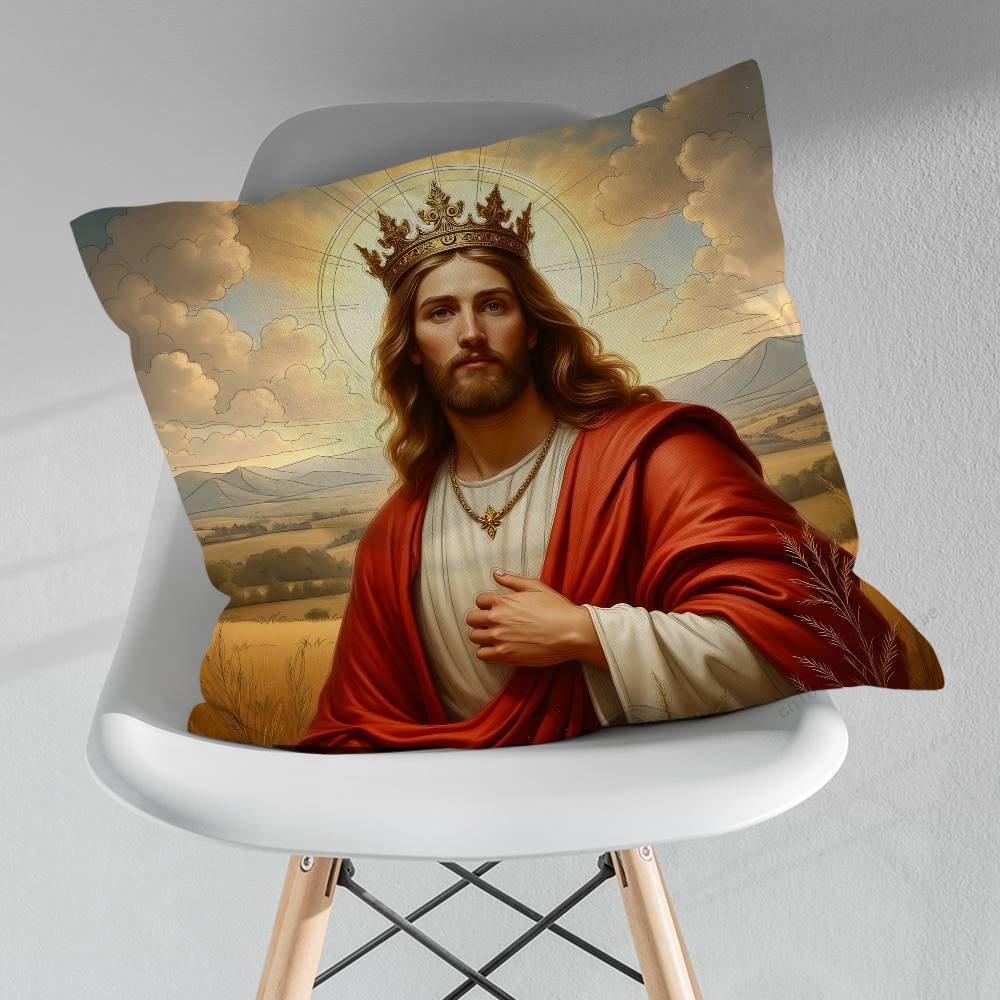 Savior Belief Jesus Pillowcase for Sofa Room Office Decor Printing Merchandise AllMatch Cushion Cover