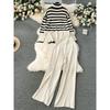 Idle Style Winter Clothing Matching Stripes Knitting Turtleneck Tops
