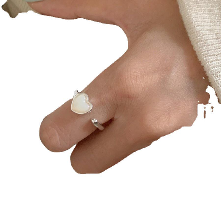 Sweet Heart Ring: Adjustable, Open-Style Light Luxury Ring for Women