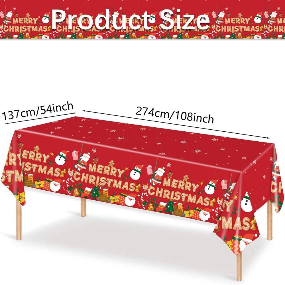 Plastic Christmas Tablecloth Bronzing Snowman Snowflake Disposable Tablecloths Disposable Table Decoration Table Cover Christmas