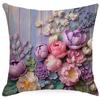 New Retro Floral Pillowcase Creative Oil Painting Engraving Style Print Home Sofa Cushion Pillowcase
