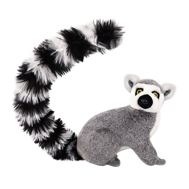 Simulation Lemur Doll Plush Toy Stuffed Wild Animal Long Tail Plushie Companion Appeasing Gift