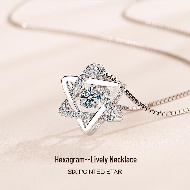 

Подвеска-гексаграмма из стерлингового серебра S925 - Европейский и американский стиль, подарок на Рождество или День святого Валентина 925 Silver