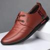Men's Leather Shoes New British Breathable Casual Men's Shoes Trendy Fashion Versatile Lace-up Leather Shoes