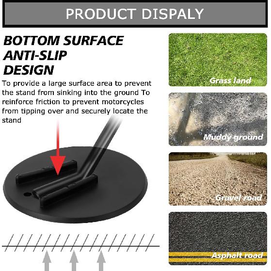 PSLER Motorcycle Kickstand Pad Kick Stand Coaster Puck Parking Stand Support Plate Helps Park Your Bike on Hot Pavement Grass Soft Ground