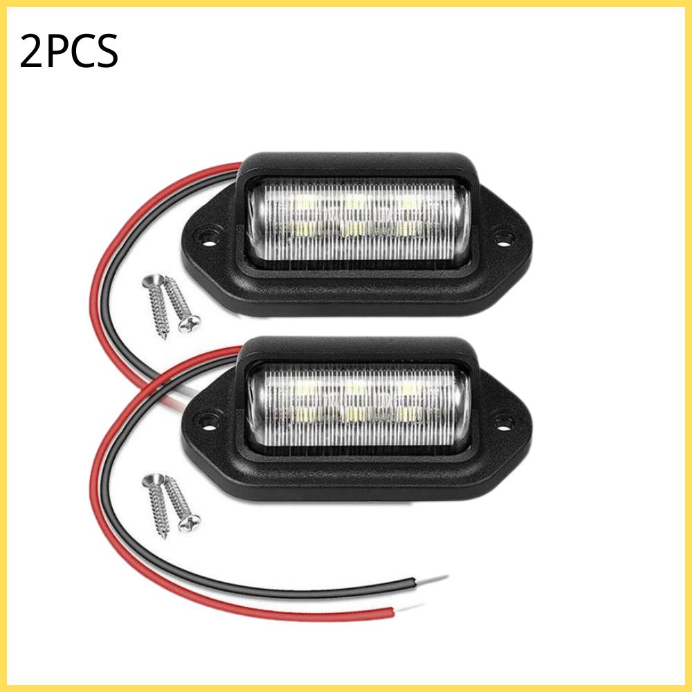 12V 6 LED Kennzeichenleuchte | Wasserdicht Weiß 6000K | Für LKW SUV Anhänger Transporter Boot Wohnmobil Motorrad 1/2 Stück