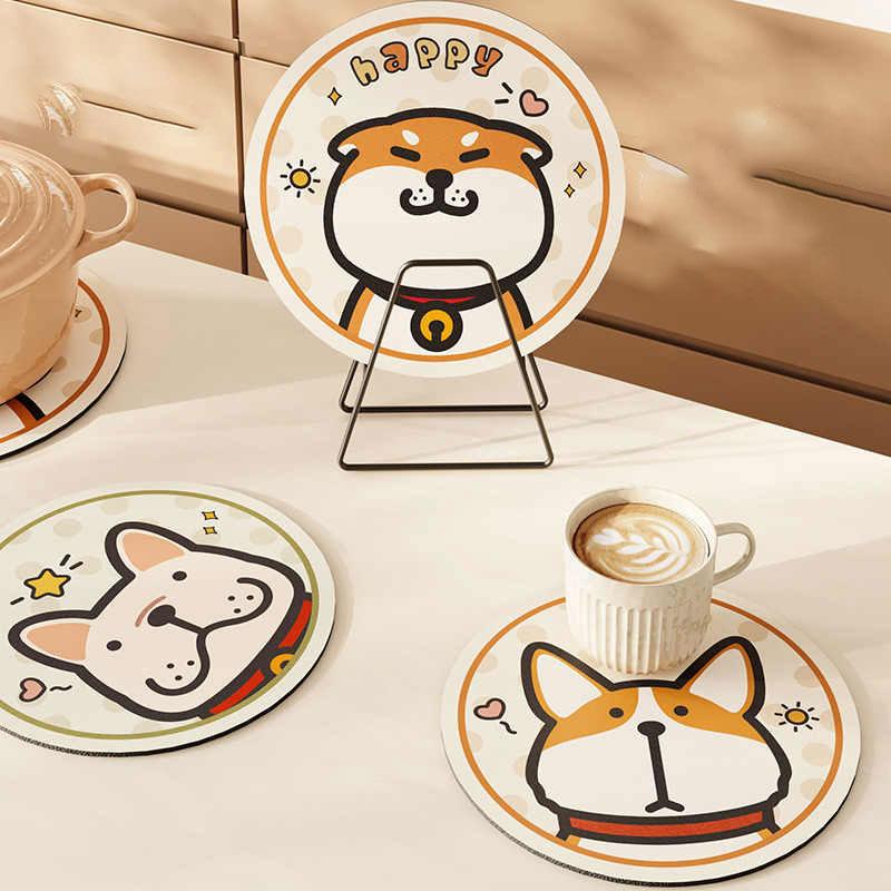 

Милые мультяшные диатомитовые подставки, термостойкие, противоскользящие, впитывающие, многоразовые, для кофейных кружек, кухонный предмет, аксессуары, декор