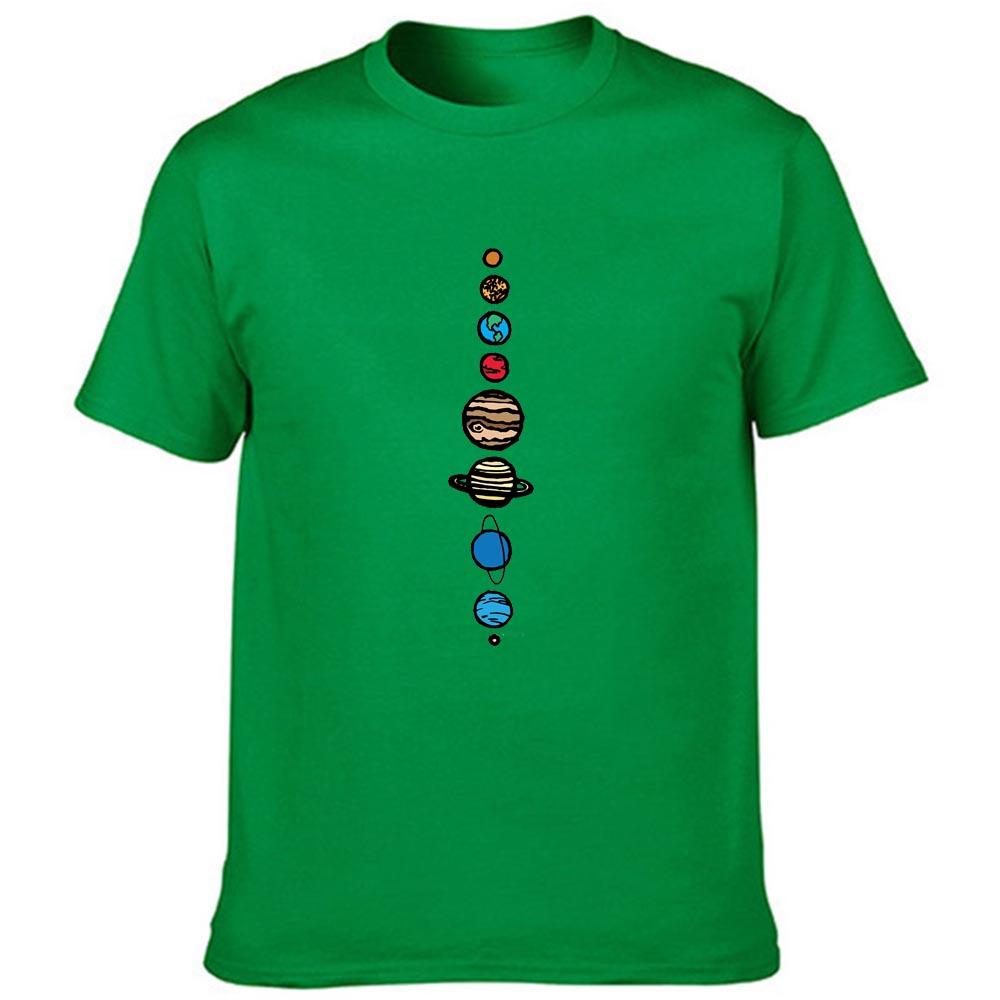 Planeten Druck Herren S Lustiges Sommer T-Shirt Mode Kurzarm Streetwear Harajuku Grafik T-Shirts Herren