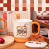 New High Appearance Ceramic Mugs with LIDS for Women  Household Drinking  Coffee and Breakfast Cups