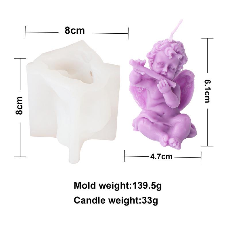 Silicone 3D Angel Candle Mold: Human Body with Wings for Aromatherapy Ornaments
