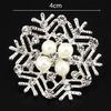 Schneeflocken-Perlen-Strass-Brosche - Modischer Revers-Anstecker und Accessoire