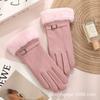 Warm gloves Three-line rabbit velvet men's and women's fashion cold-proof velvet outdoor cycling autumn and winter gloves