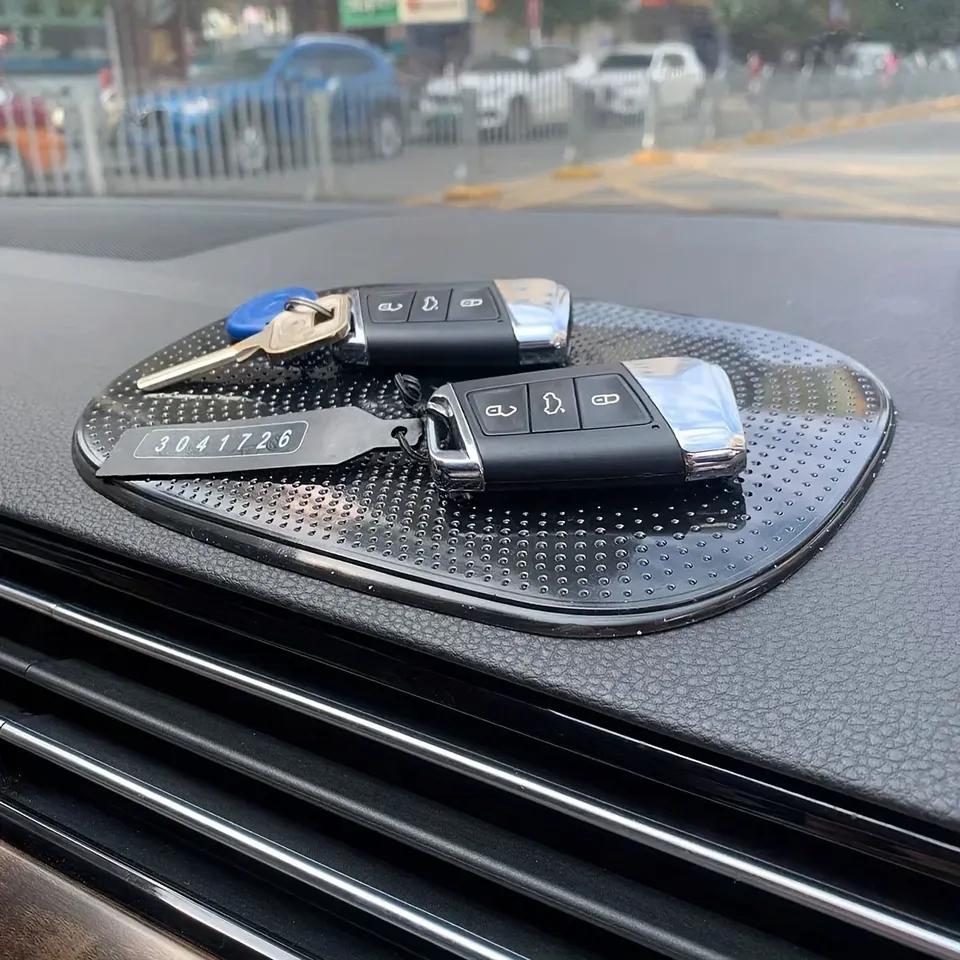 1 stk Bil-sklisikre matte Magic Anti-Slip Skyvesikker Pad Dashboard Sticky Dash selvklebende Mobiltelefon Mobilholder Svart Silikon