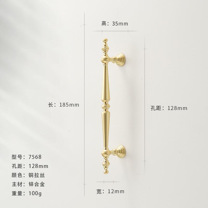 Single-Hole Drawer Knob Copper Brushed Wardrobe Cabinet Door Pull Handle Solid Furniture Hardware Dressing Table Cupboard Handle