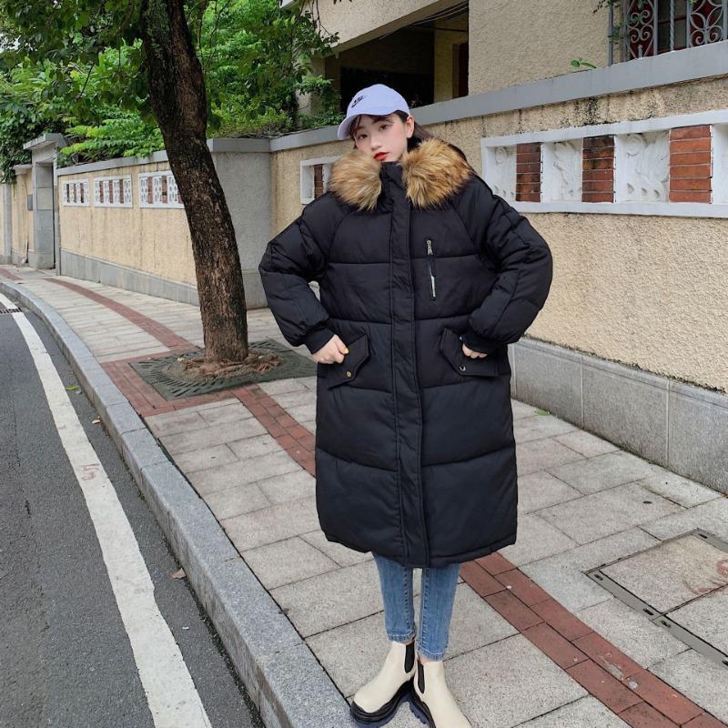 European and American Down Cotton Jacket Women's Winter 2025 Mid-length Large Size Padded Jacket Loose Thickened Cotton Jacket Cotton