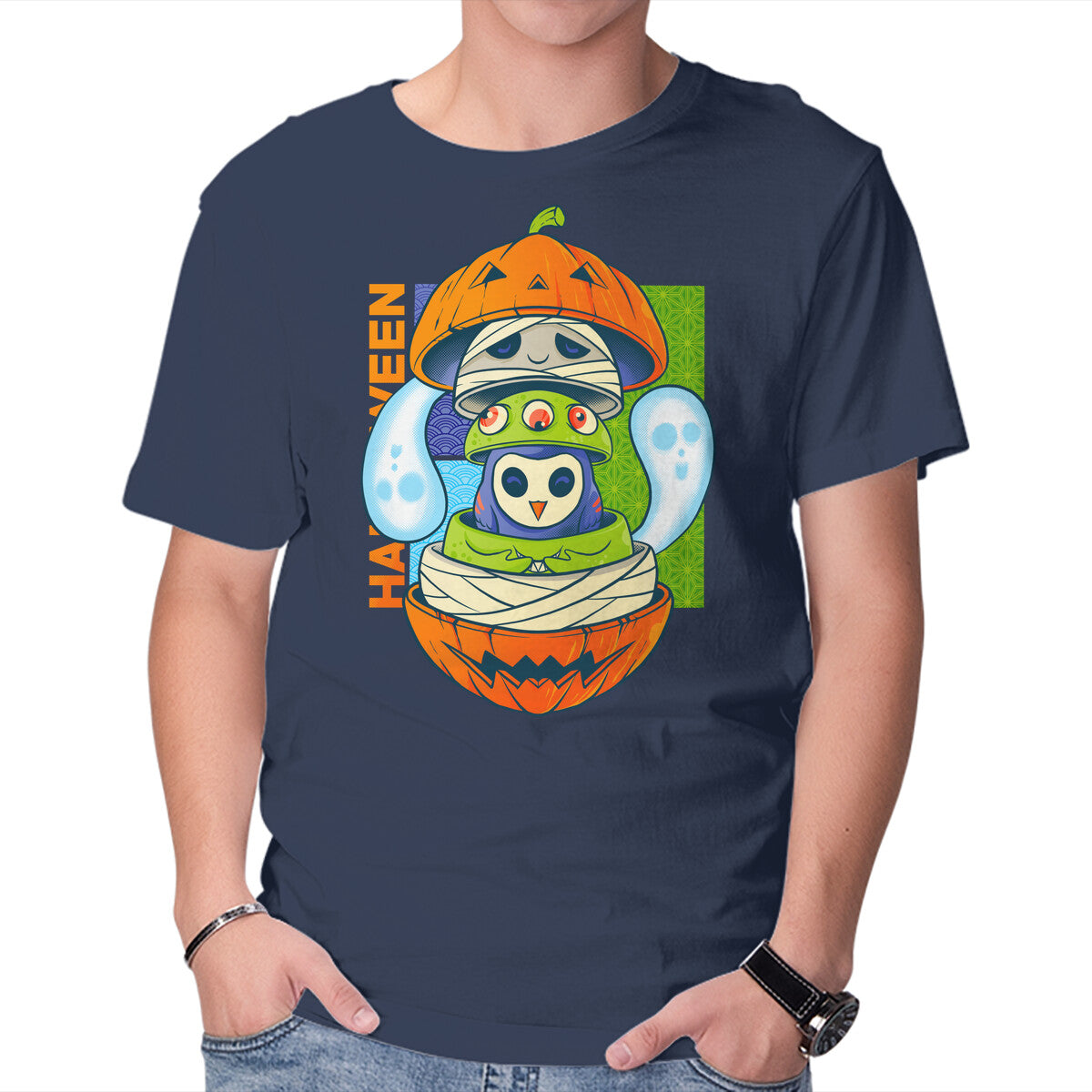 Unisex Crew Neck T-Shirt Spooky Doll Graphic Short Sleeve Casual Tee M