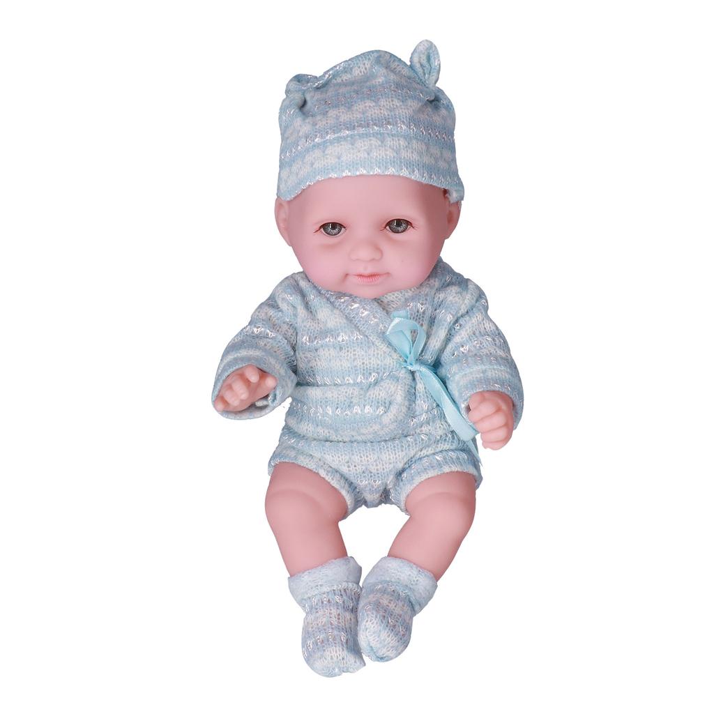 11 Inch Simulated Baby Doll Cute Lifelike Infant Doll with Clothes Toy Birthday GiftBlue