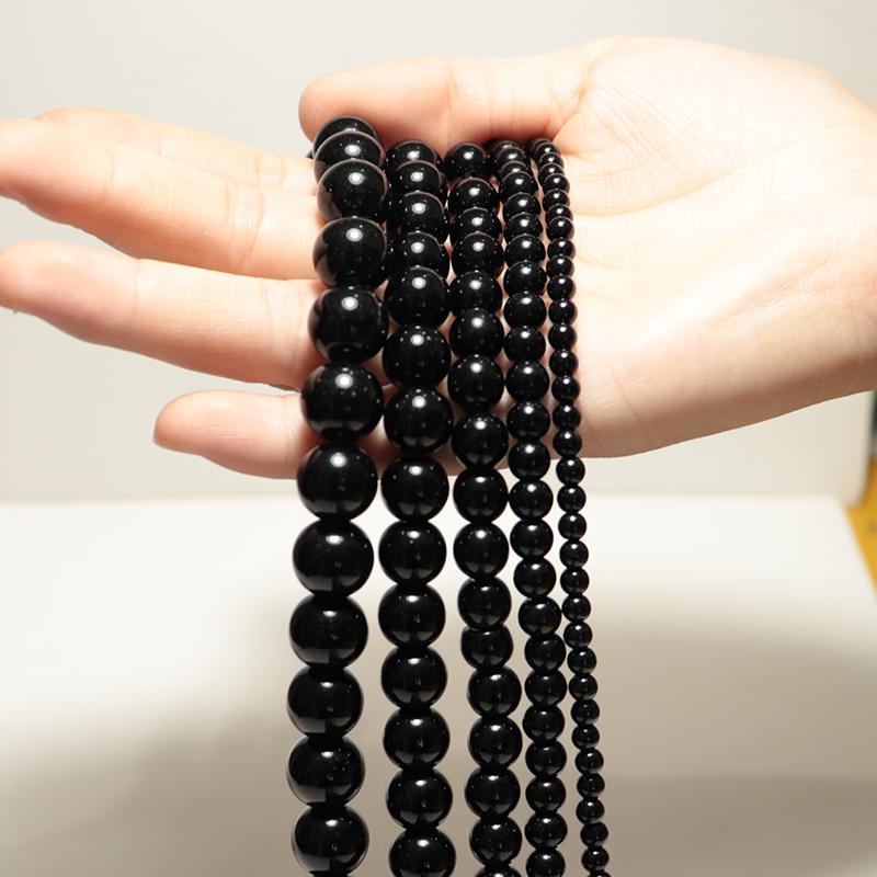 

Economical 4/6/8/10/12mm Obsidian Stone For Jewelry Making Handmade Black Round Loose Beads DIY Bracelet Necklace Anklet Earring 4MM