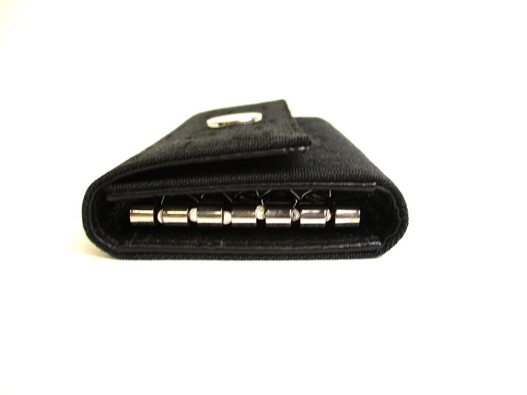 Authentic BVLGARI Black Canvas Leather Logo Mania 6 Pics Key Cases #9642  Refurbished