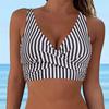 Maillot de bain Sexy pour femmes, Bikini, taille haute, couleur unie, cravate croisée, coussinet de soutien-gorge, sans soutien en acier