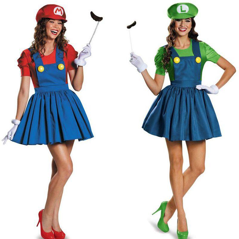 Women's Super Mario Bros Luigi Costume With Breathable Spandex And Exquisite Workmanship