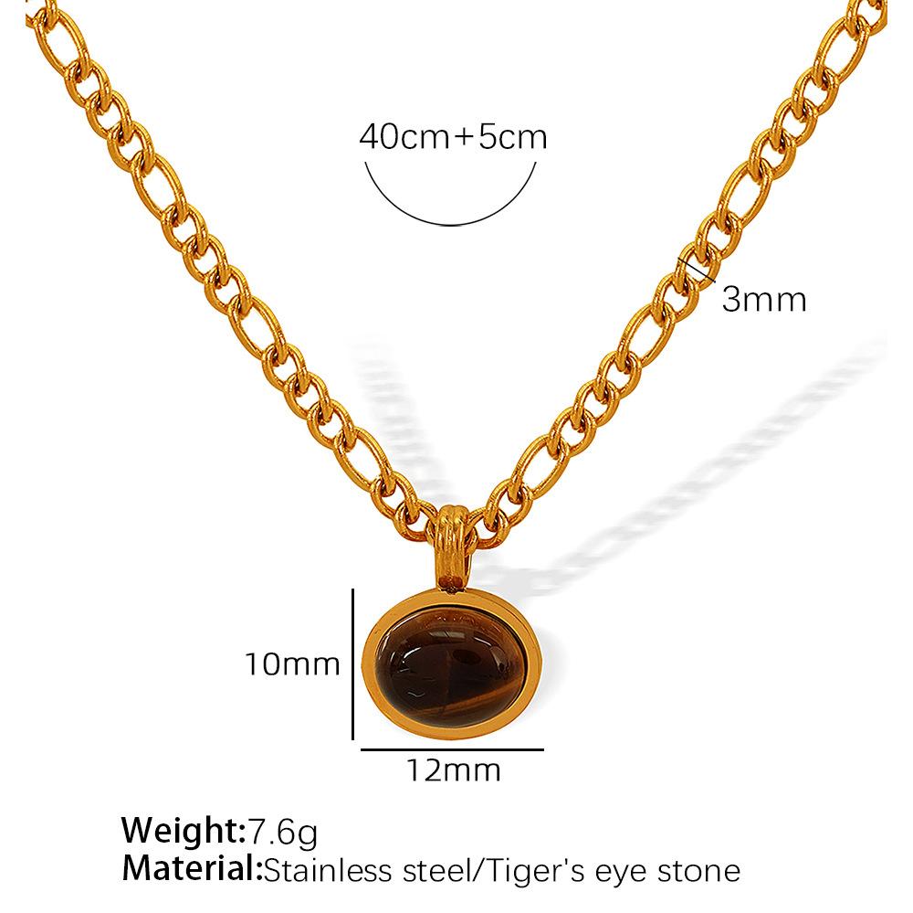 Европейский и американский новый китайский титановая сталь ретро натуральный камень серьги набор колье