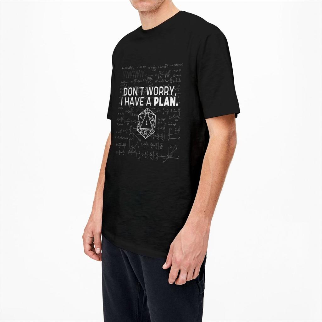 Don't Worry, I Have A Plan T Shirt Mathematics Equation Print Harajuku T-Shirts Short-Sleeve Tops Summer Cotton Plus Size Tees