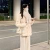 Womens Soft Cotton Blend Quilted Coat With Ruffled Trim Slim Fit Warm Jacket Winter