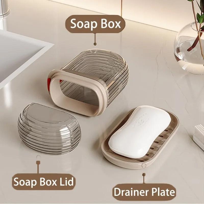 Soap Case Leakproof Travel with Drain Tray – for Shower, Gym, Camping & Travel