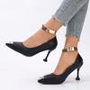 Fashion New Autumn Style Metal Pointed Stiletto Slip-on High Heels for Women, Elegant Shallow Mouth, Versatile Non-slip Single Shoes