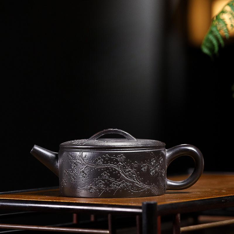 

150 мл эстетический исинский фиолетовый глиняный чайник ручной работы чайник из сырой руды Dahongpao восстанавливающий заварочный чайник с ситечком чайный набор Zisha