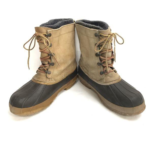 L.L.Bean leather hunting boots 9 27 brown USA 70s-80s?(USED)