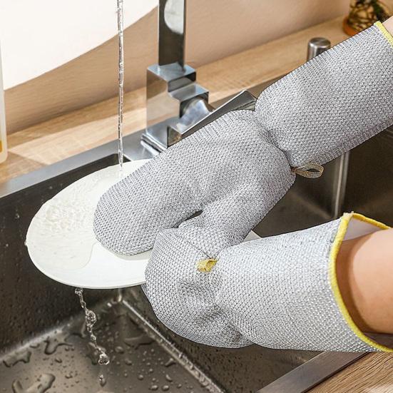 2/5 Stück Draht Spülhandschuhe Wiederverwendbare Küche Fischschuppen Netzstoff Topf-freundliche Reinigung